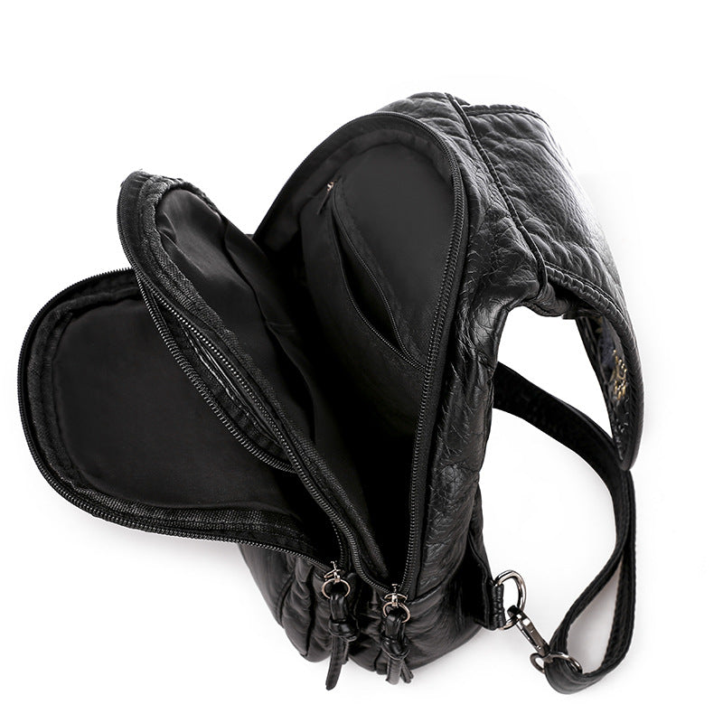 Wholesale PU Embroidery Flower Multifunctional Chest Bag Backpack